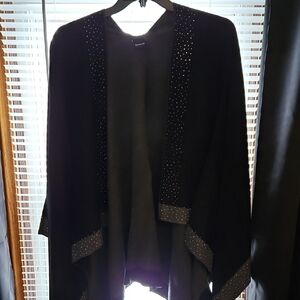 SAACHI Black Poncho with Studded Accents